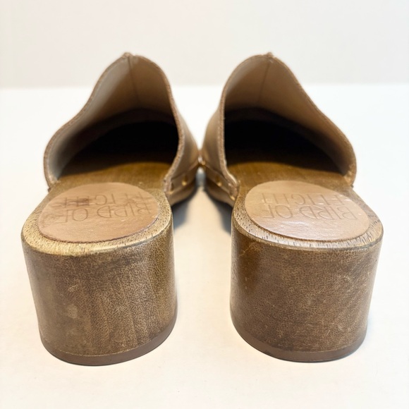 Bird of Flight Studded Mule Clogs Tan Leather Wood Sole Size 8.5 Boho Festival - Picture 4 of 11